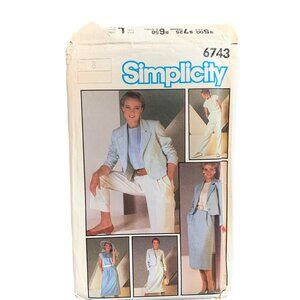 Simplicity 6743 Womens Blazer & Pants Sewing Pattern Size 8